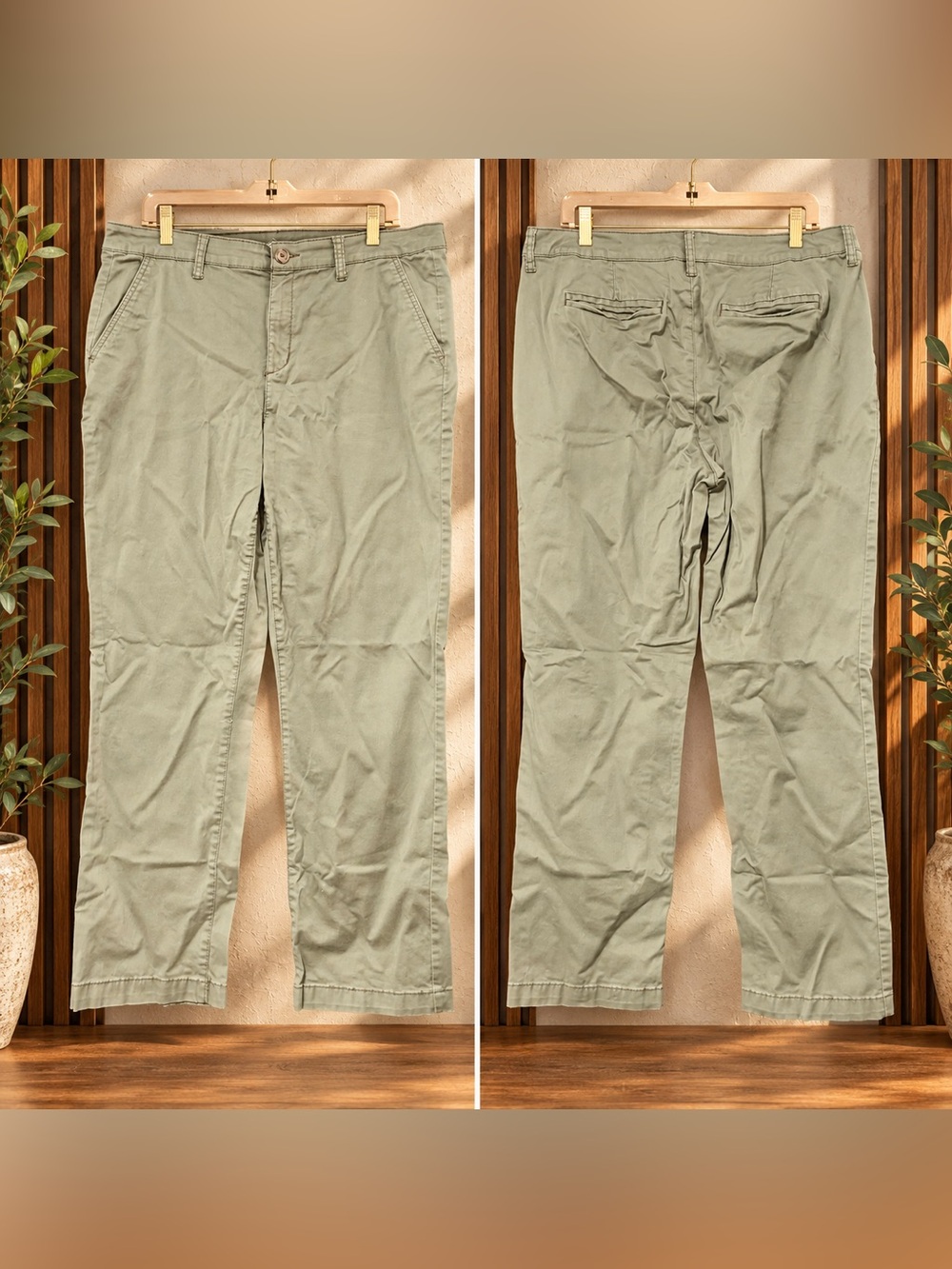 St. John’s Bay Olive Green Stretch Chino Pants – Women’s Size (16)